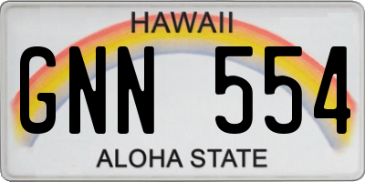 HI license plate GNN554