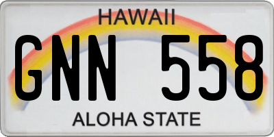 HI license plate GNN558