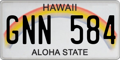 HI license plate GNN584