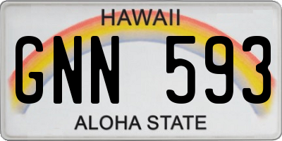 HI license plate GNN593