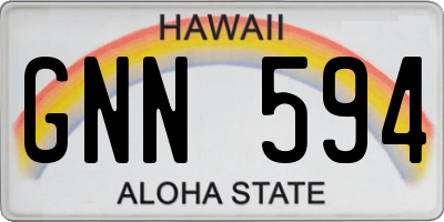 HI license plate GNN594