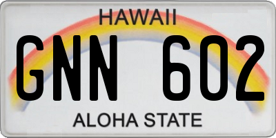 HI license plate GNN602