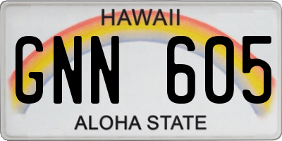 HI license plate GNN605