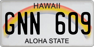 HI license plate GNN609