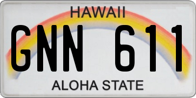 HI license plate GNN611