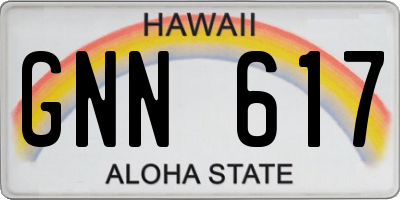 HI license plate GNN617