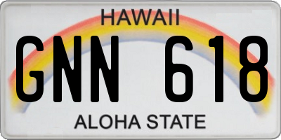 HI license plate GNN618