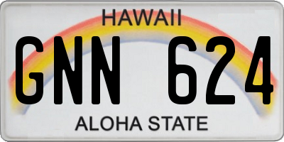 HI license plate GNN624