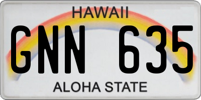 HI license plate GNN635