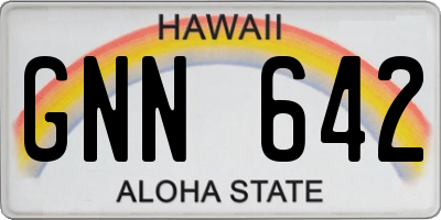 HI license plate GNN642