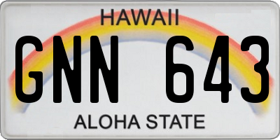 HI license plate GNN643