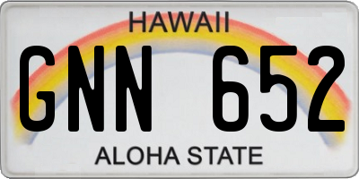 HI license plate GNN652