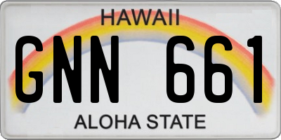 HI license plate GNN661