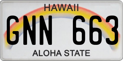 HI license plate GNN663