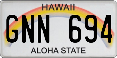 HI license plate GNN694