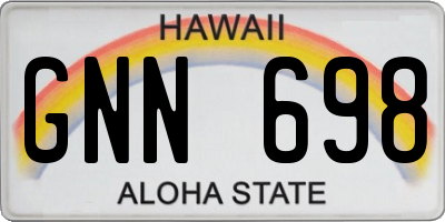 HI license plate GNN698