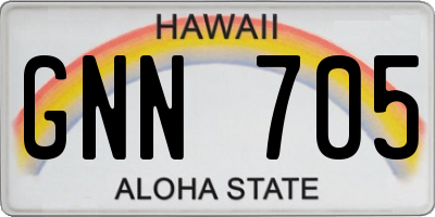 HI license plate GNN705