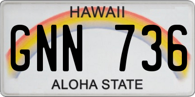 HI license plate GNN736