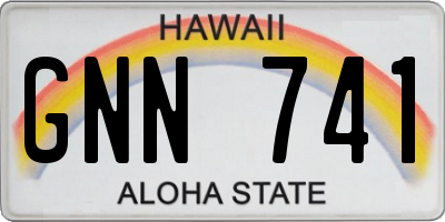 HI license plate GNN741