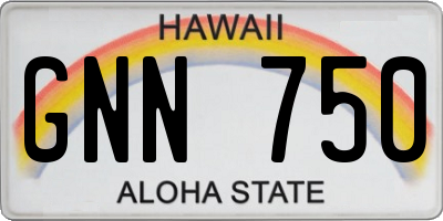 HI license plate GNN750