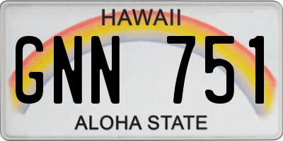 HI license plate GNN751