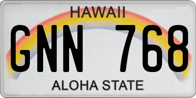 HI license plate GNN768