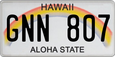 HI license plate GNN807