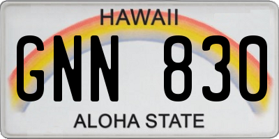 HI license plate GNN830