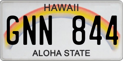 HI license plate GNN844