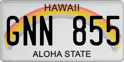 HI license plate GNN855