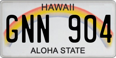 HI license plate GNN904