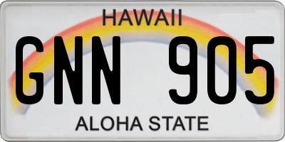HI license plate GNN905