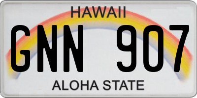 HI license plate GNN907