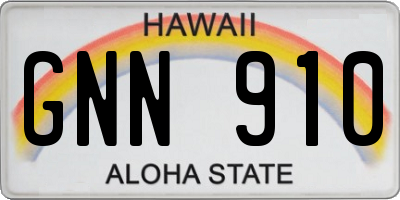HI license plate GNN910