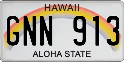 HI license plate GNN913