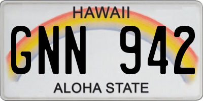 HI license plate GNN942
