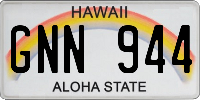 HI license plate GNN944