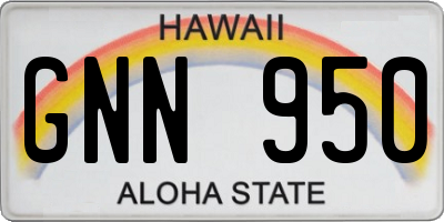 HI license plate GNN950