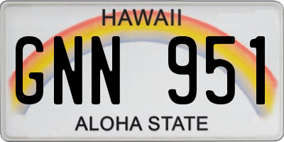 HI license plate GNN951