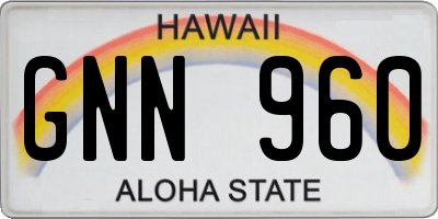 HI license plate GNN960