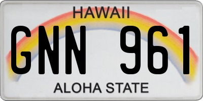 HI license plate GNN961