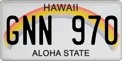 HI license plate GNN970