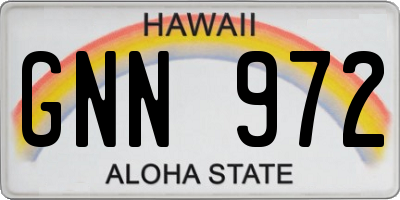 HI license plate GNN972