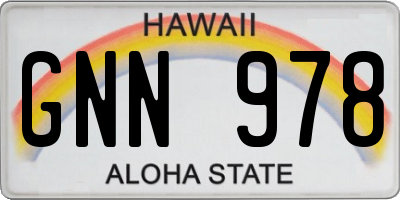 HI license plate GNN978