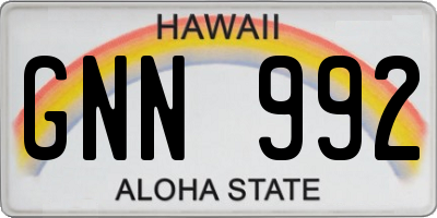 HI license plate GNN992