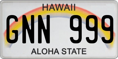 HI license plate GNN999