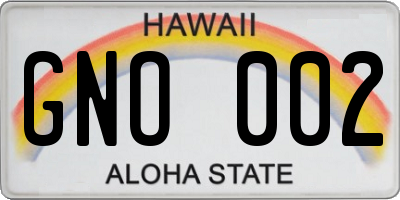 HI license plate GNO002