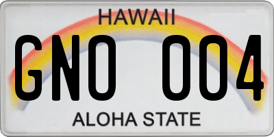 HI license plate GNO004