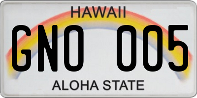 HI license plate GNO005