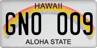 HI license plate GNO009